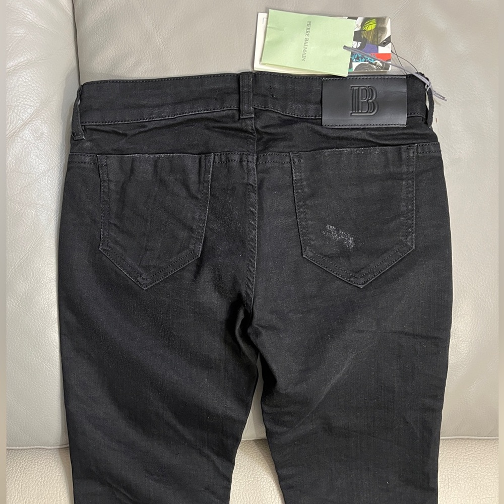 NWT - Pierre Balmain Women’s Distressed Skinny Jeans - Made in Italy - Size 26 - Picture 7 of 10